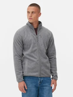 Fleece Trui Met Rits En Opstaande Kraag