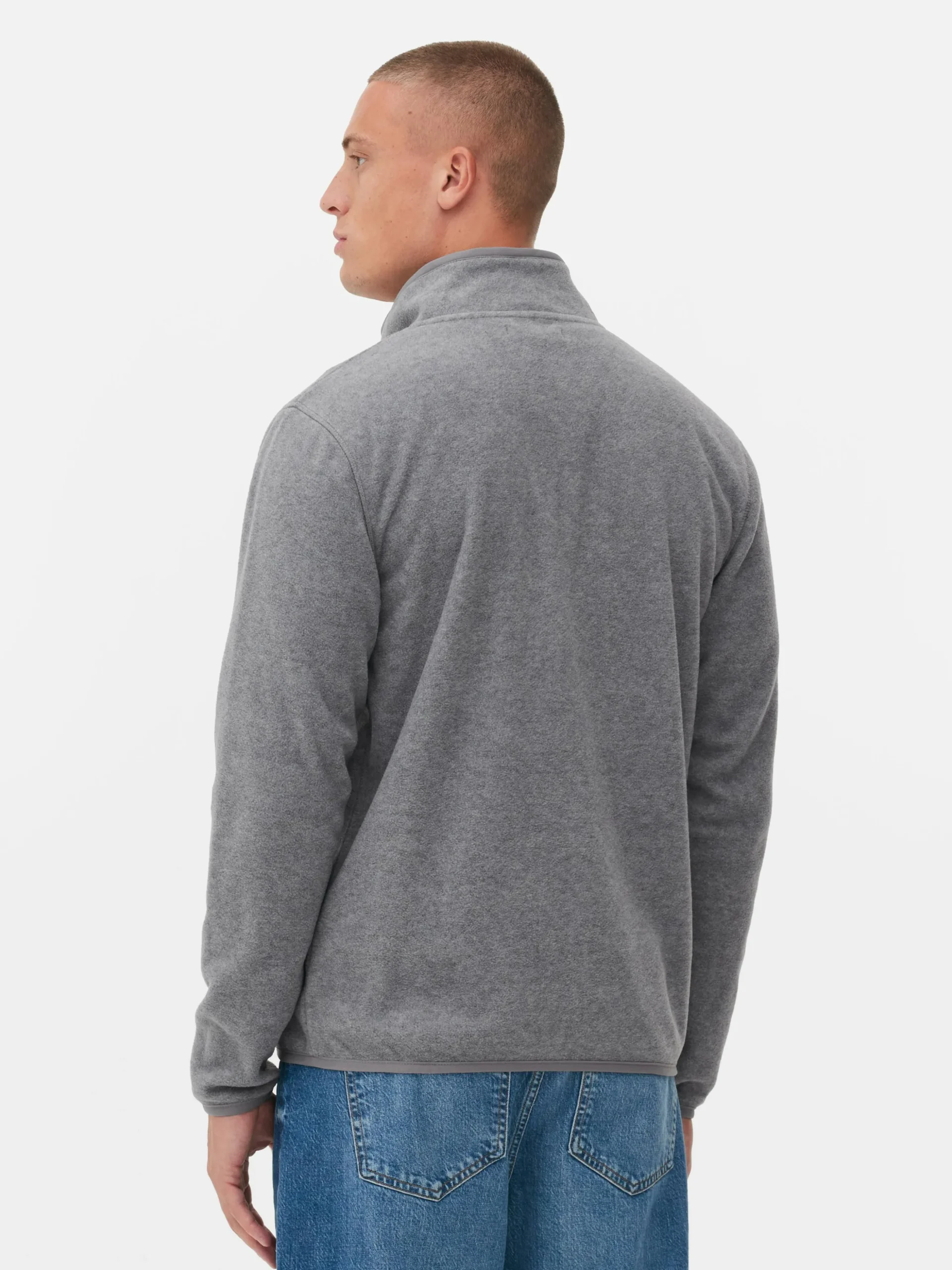 Fleece Trui Met Rits En Opstaande Kraag