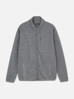 Fleece Trui Met Rits En Opstaande Kraag