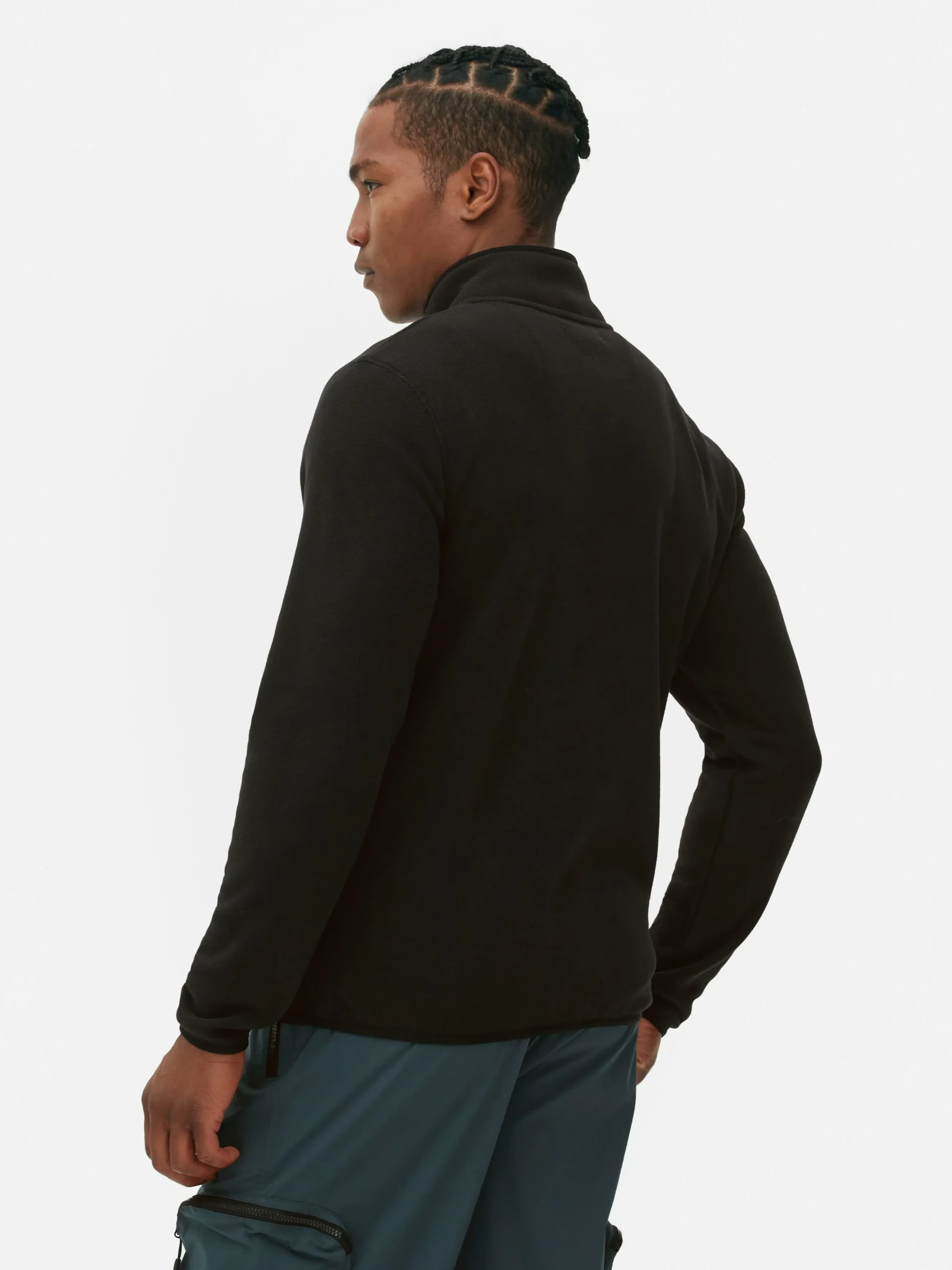 Fleece Trui Met Rits En Opstaande Kraag