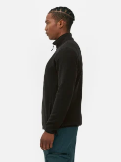 Fleece Trui Met Rits En Opstaande Kraag