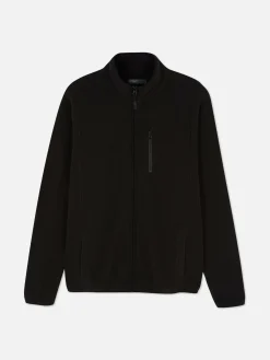 Fleece Trui Met Rits En Opstaande Kraag