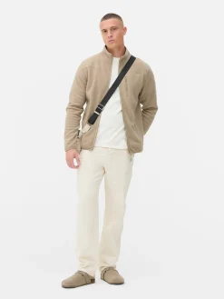 Fleece Trui Met Rits En Opstaande Kraag