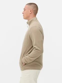 Fleece Trui Met Rits En Opstaande Kraag