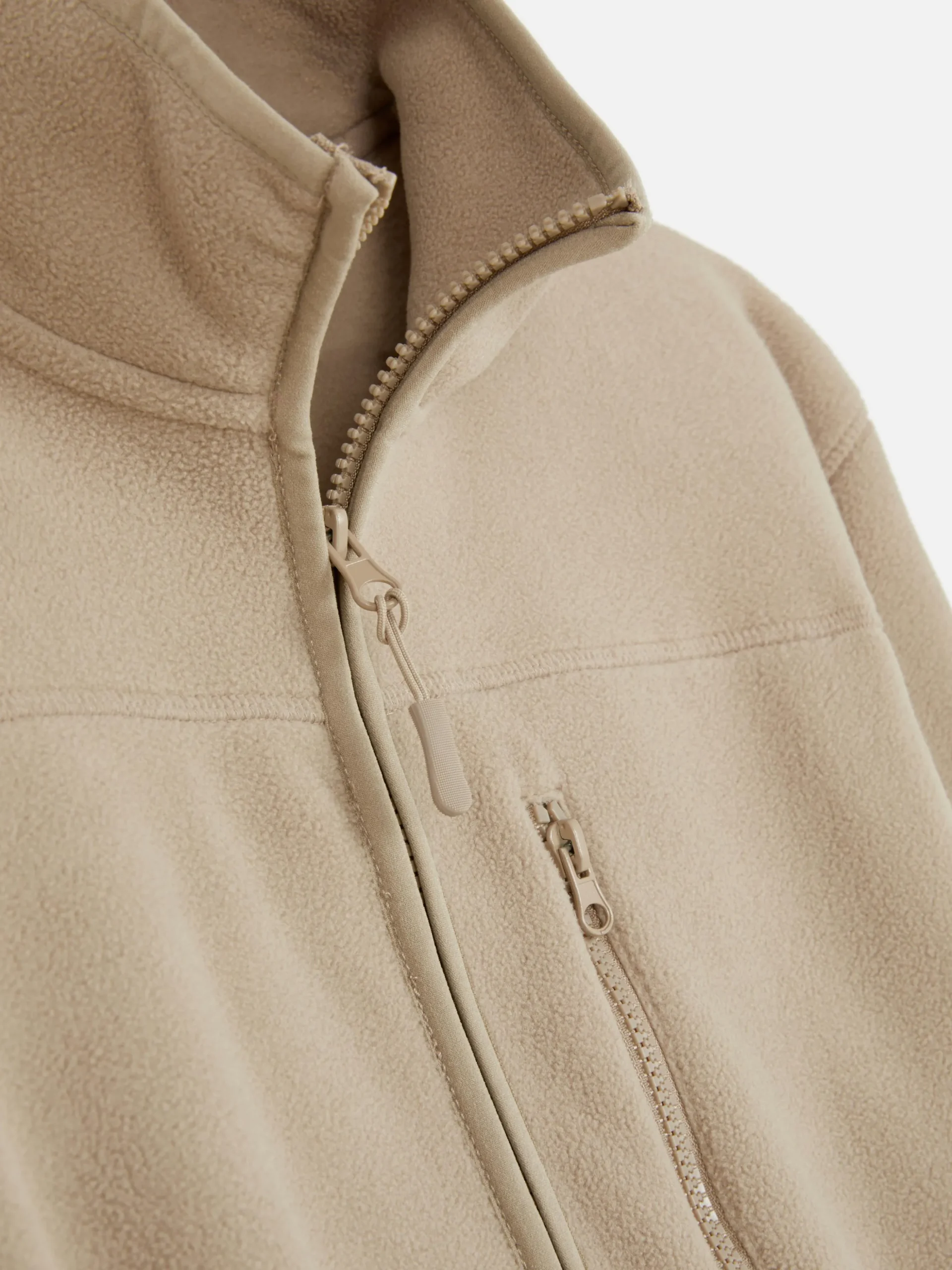 Fleece Trui Met Rits En Opstaande Kraag