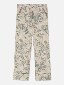 Gebloemde Pyjamashort Van Satijn