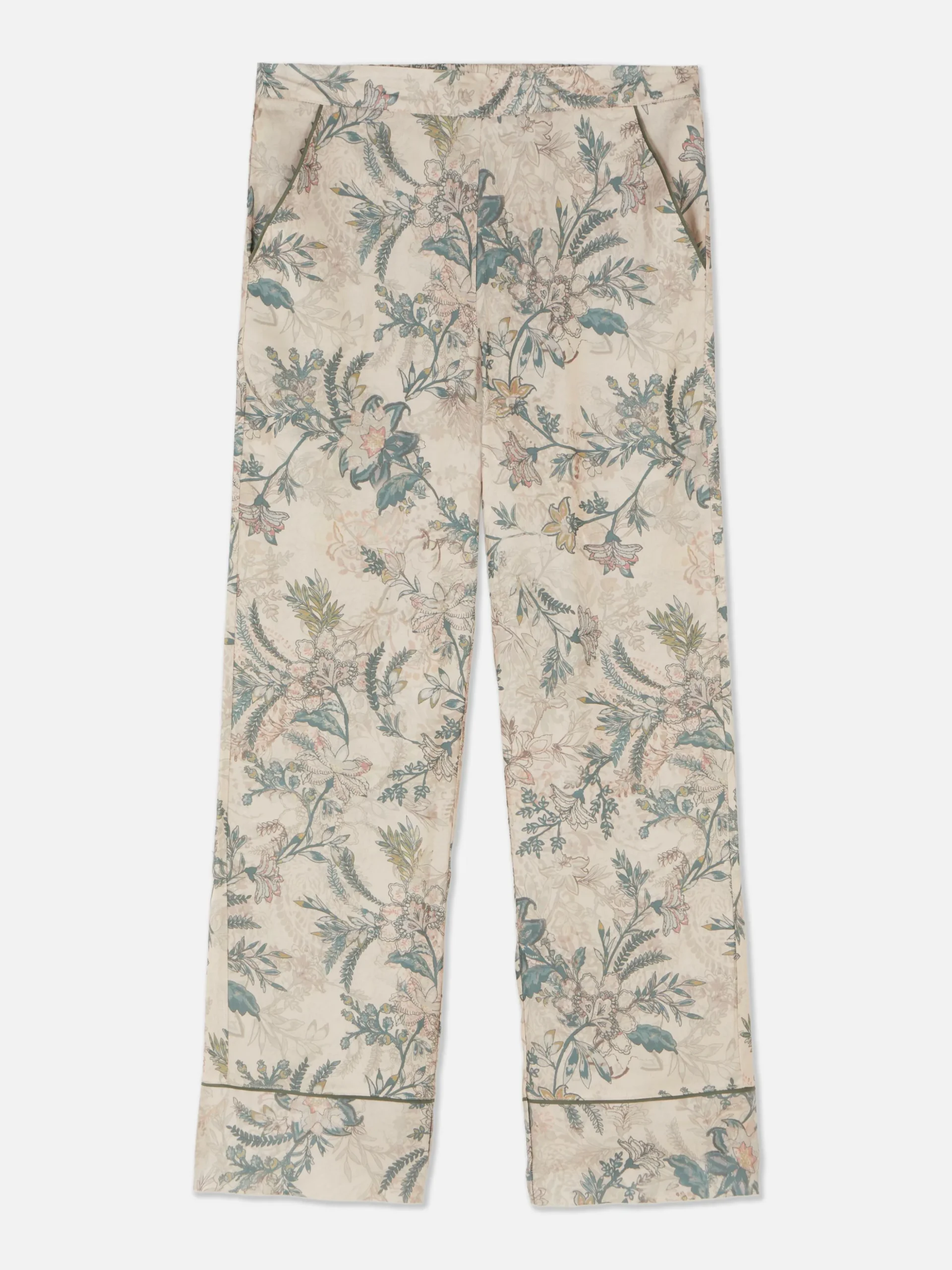 Gebloemde Pyjamashort Van Satijn