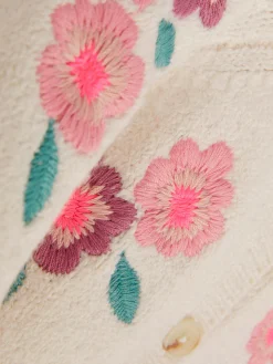 Geborduurd Vest Met Bloemmotief