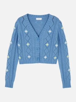 Geborduurd Vest Met V-hals