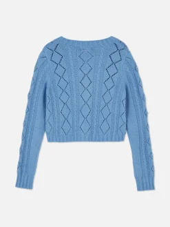 Geborduurd Vest Met V-hals