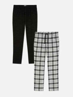Geborstelde Pyjamabroek Met Ruitmotief, Set Van 2