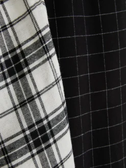 Geborstelde Pyjamabroek Met Ruitmotief, Set Van 2