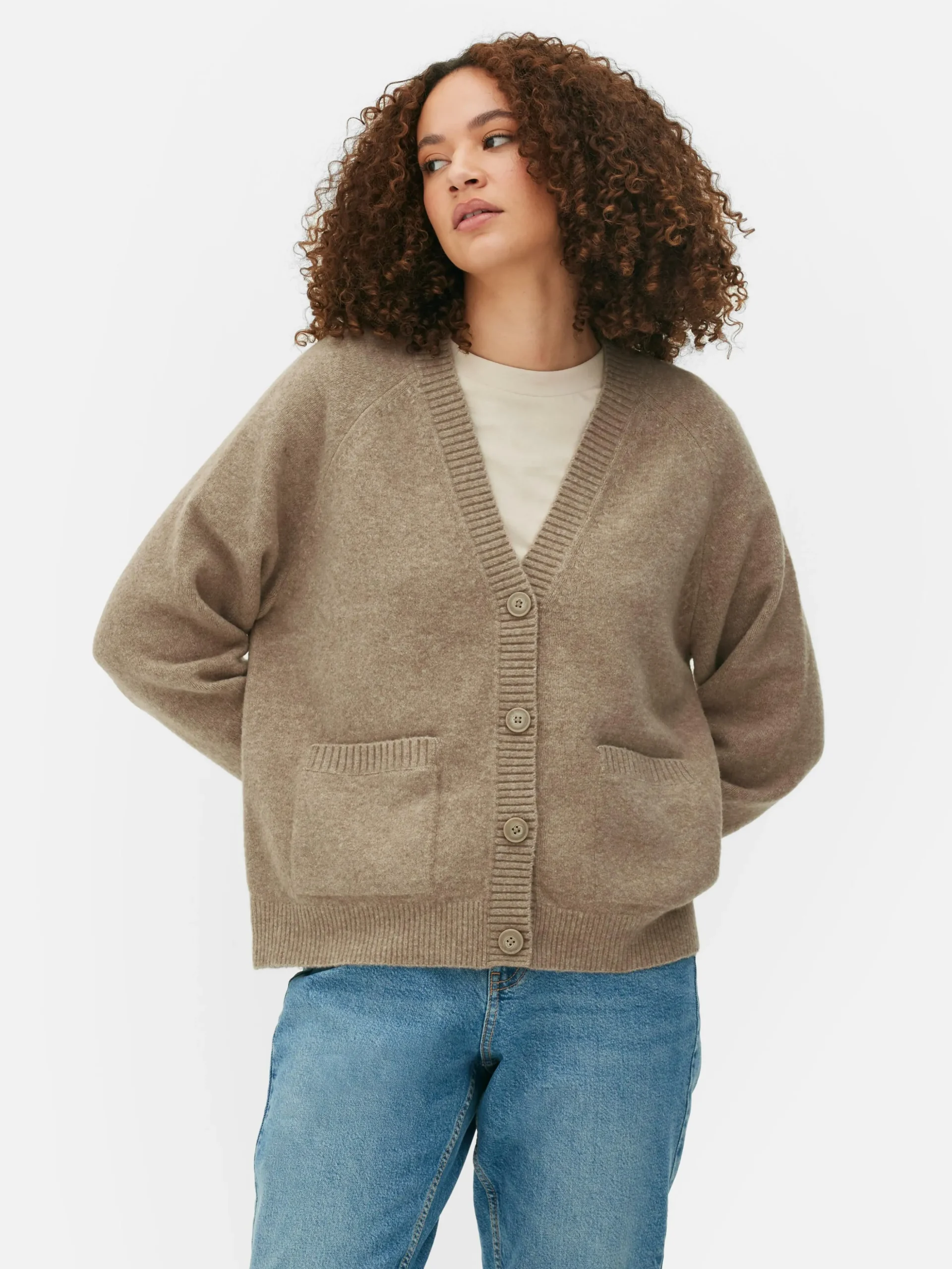 Gebreid Boyfriend-vest Met V-hals