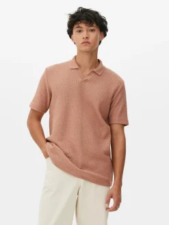 Gebreid Poloshirt Met Textuur Kem