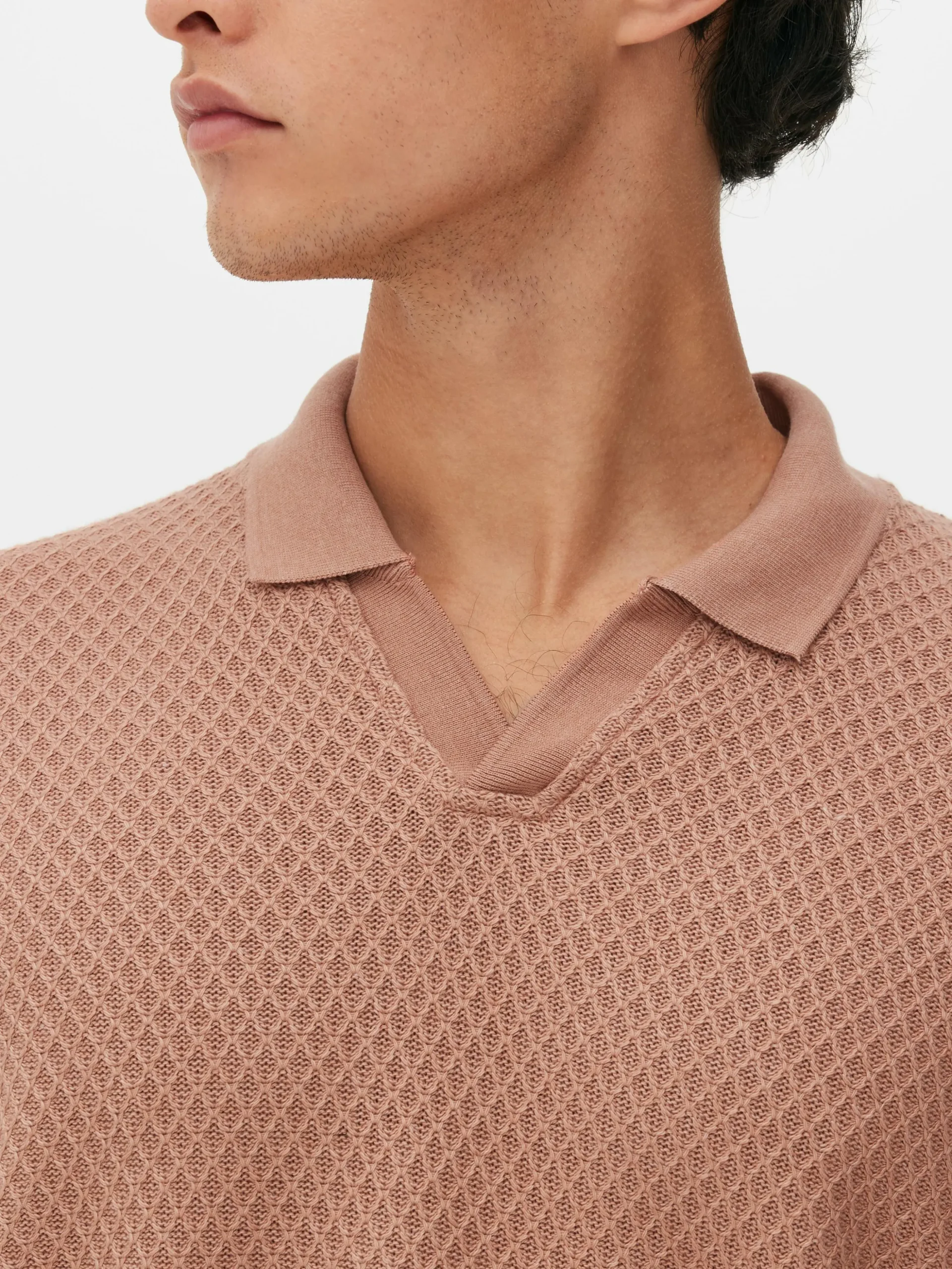 Gebreid Poloshirt Met Textuur Kem