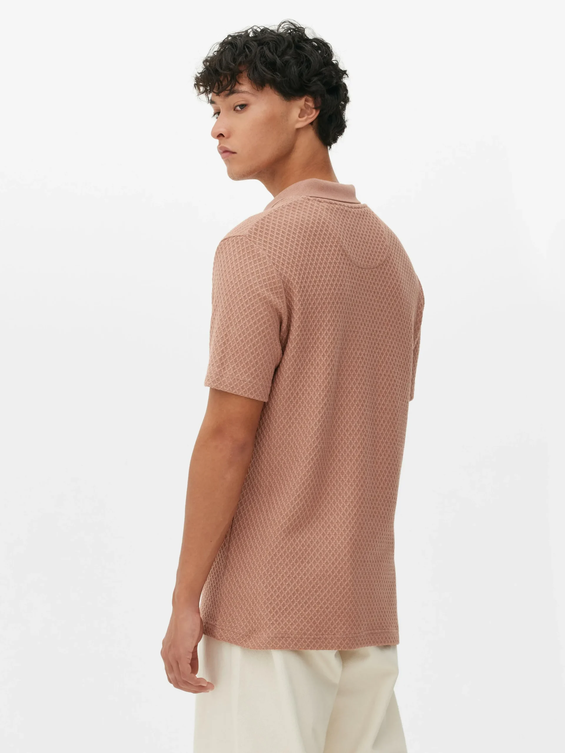 Gebreid Poloshirt Met Textuur Kem
