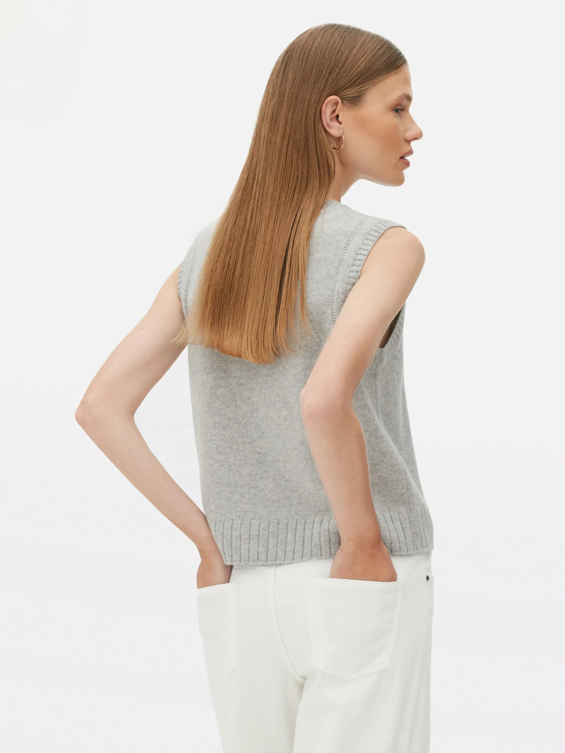 Gebreid Vest Met Geribde Rand The Edit
