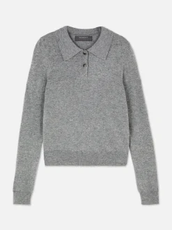 Gebreide Top Met Kraag En Lange Mouwen