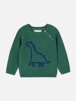 Gebreide Trui Met Dinosaurusprint