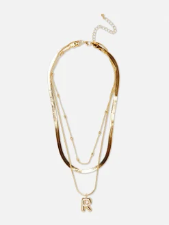 Gelaagde Ketting Met Dikke Initiaal