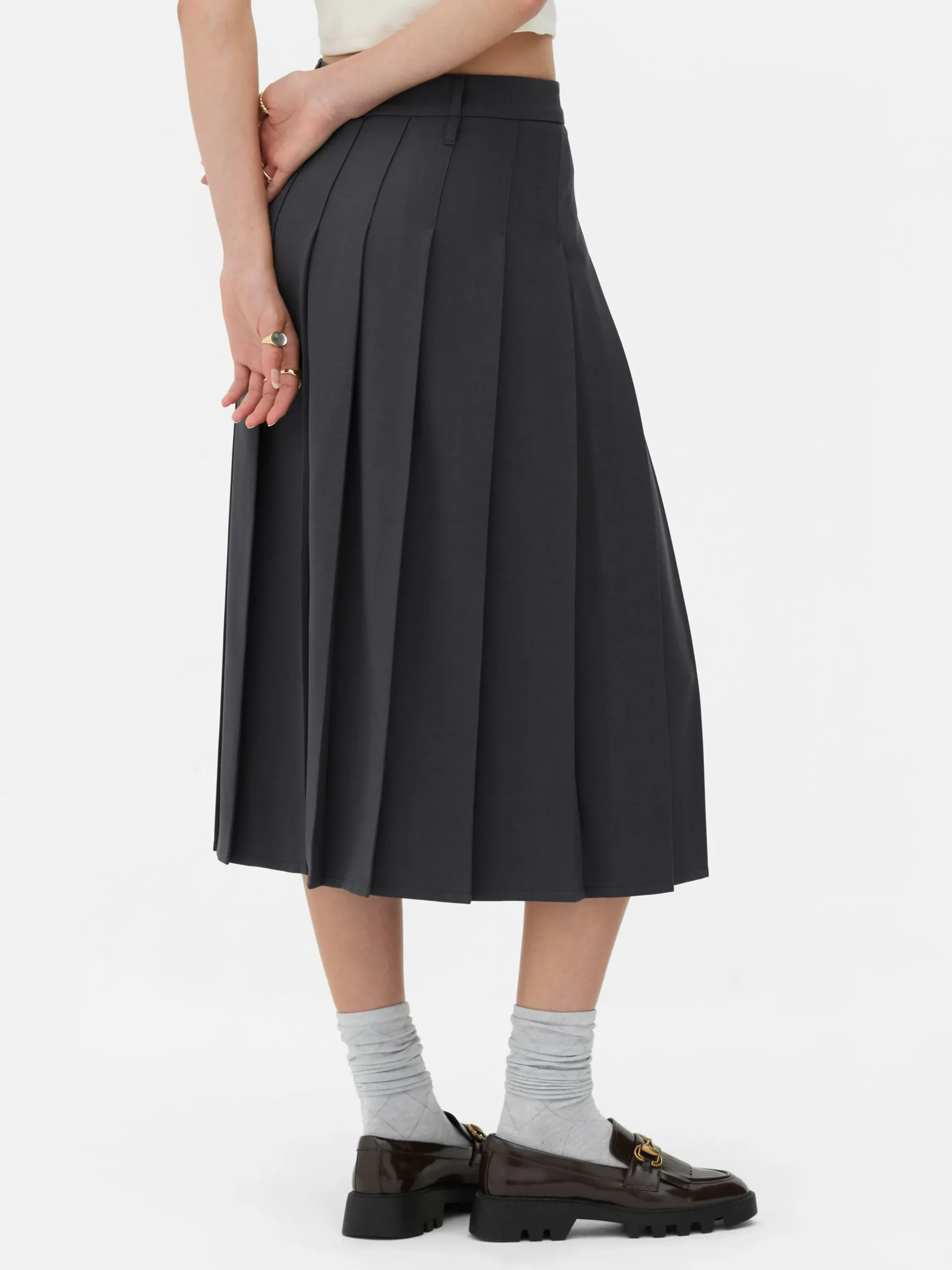 Geplooide Halflange Rok Rita Ora