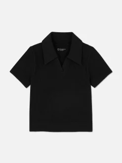 Geribd Poloshirt Met Korte Mouwen