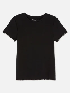 Geribd T-shirt Met Geschulpte Zoom