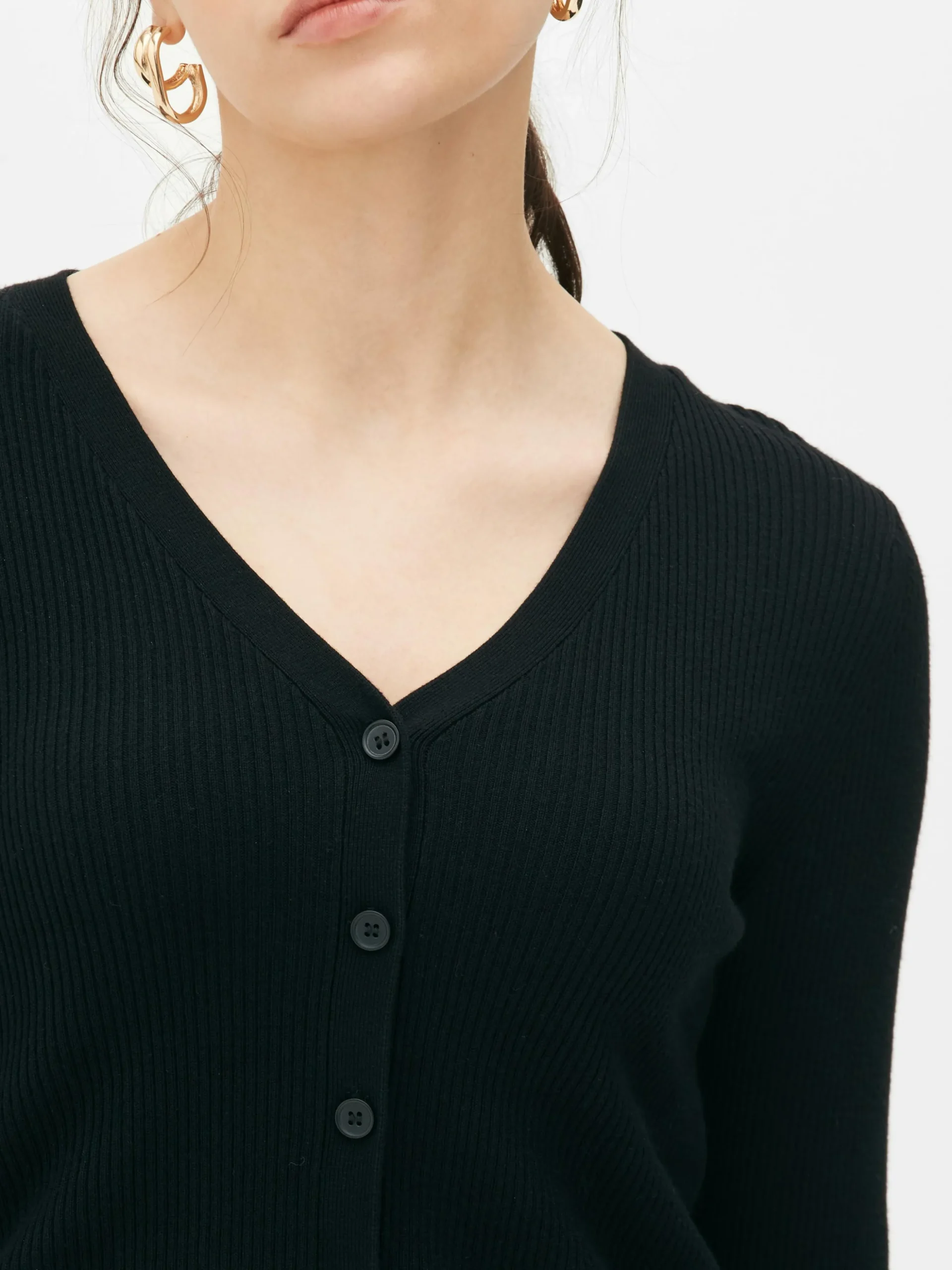 Geribd Vest Met V-hals