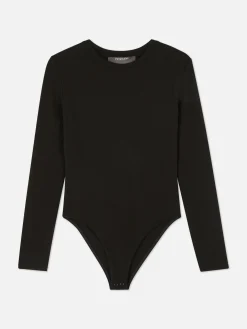 Geribde Bodysuit Met Lange Mouwen