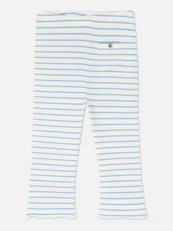 Geribde Legging Met Wijde Pijpen En Strepen