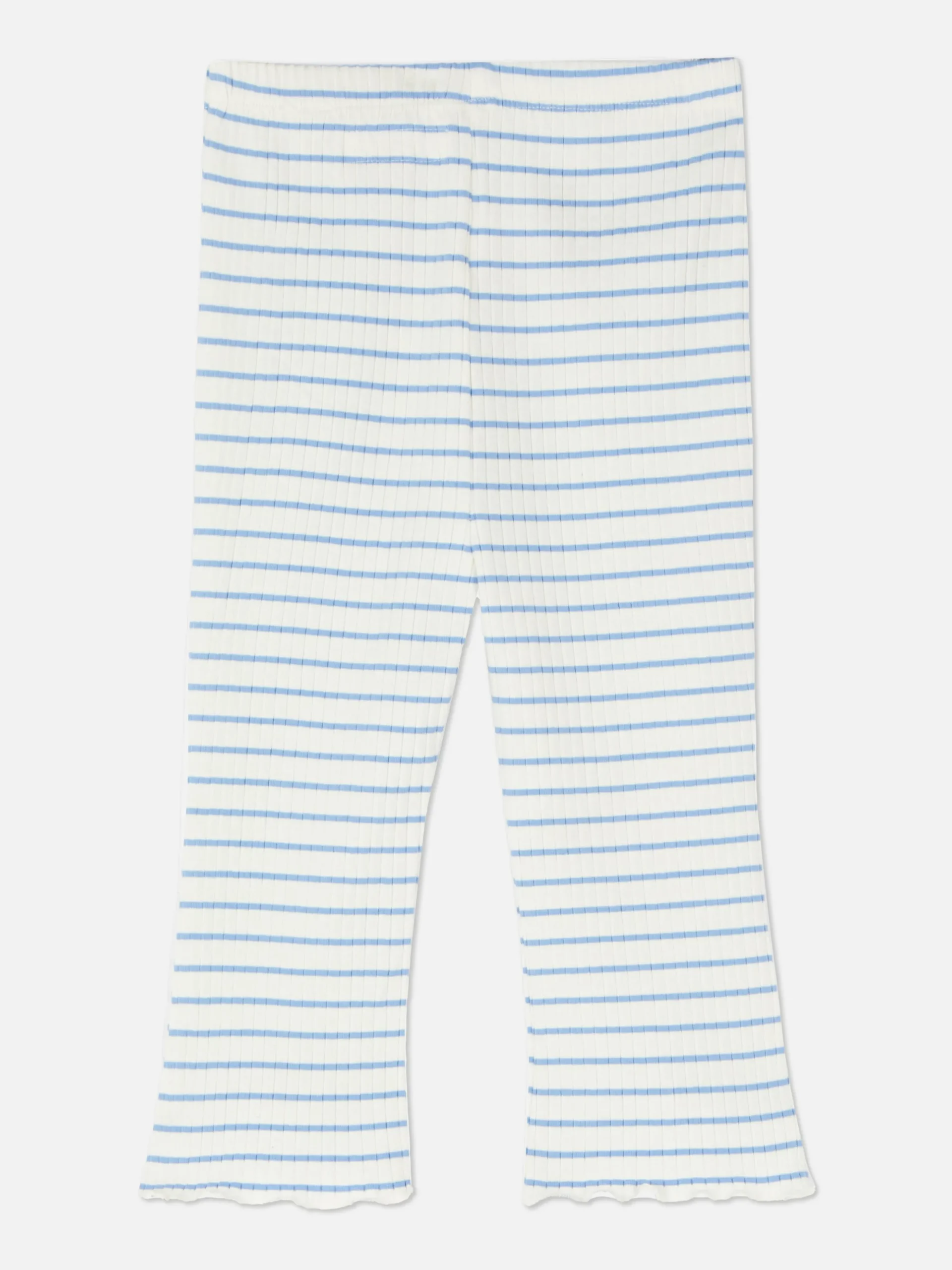 Geribde Legging Met Wijde Pijpen En Strepen