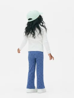 Geribde Legging Met Wijde Pijpen