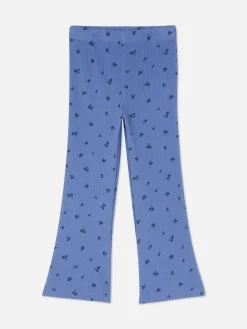 Geribde Legging Met Wijde Pijpen