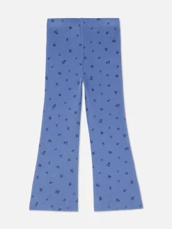 Geribde Legging Met Wijde Pijpen