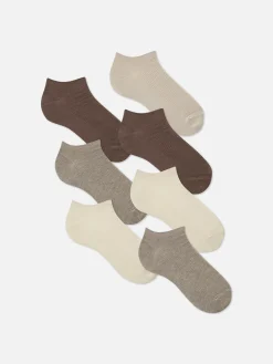 Geribde Sneakersokken, 7 Paar