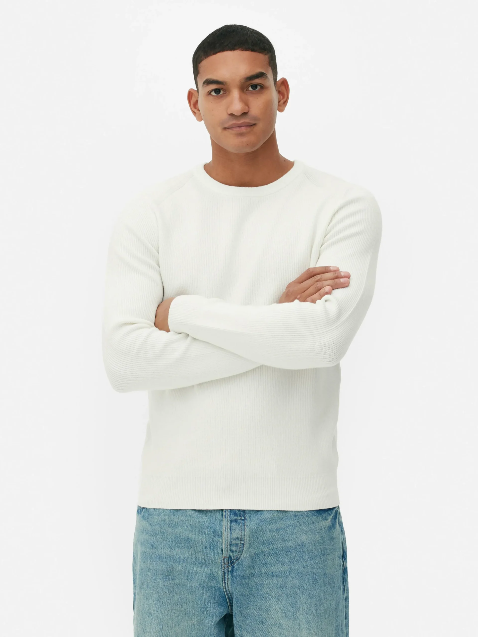 Geribde Trui Met Ronde Hals