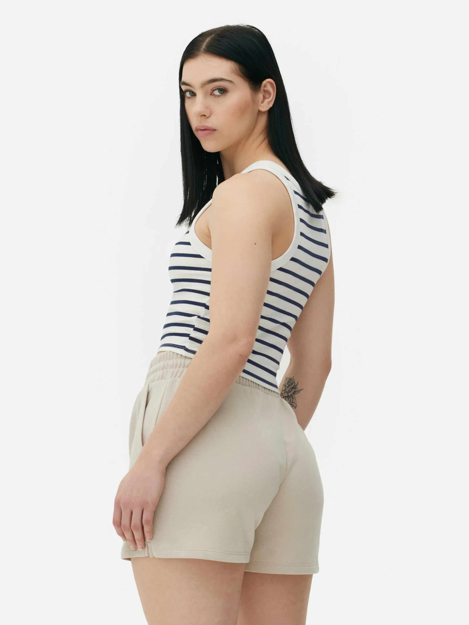 Gestreept En Geribd Hemdje Met Racerback