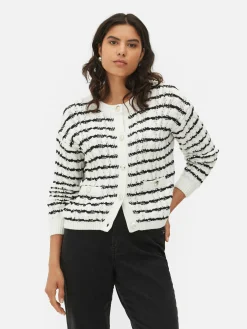 Gestreept Gebreid Vest Met Kabelmotief