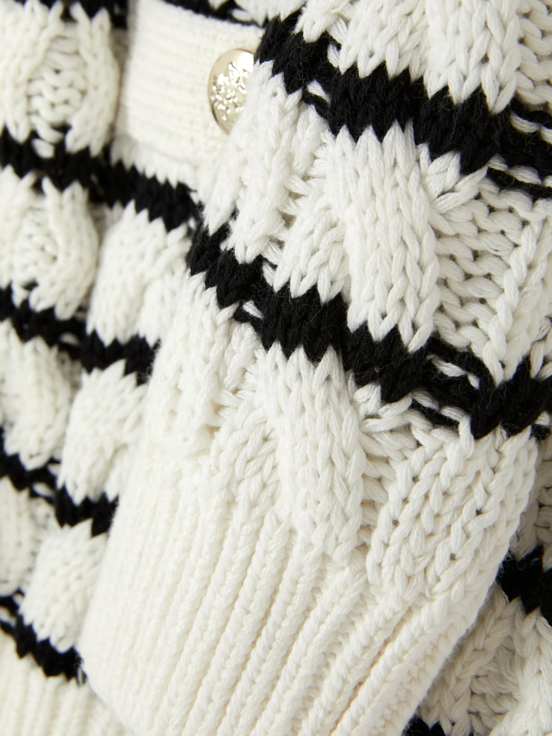 Gestreept Gebreid Vest Met Kabelmotief