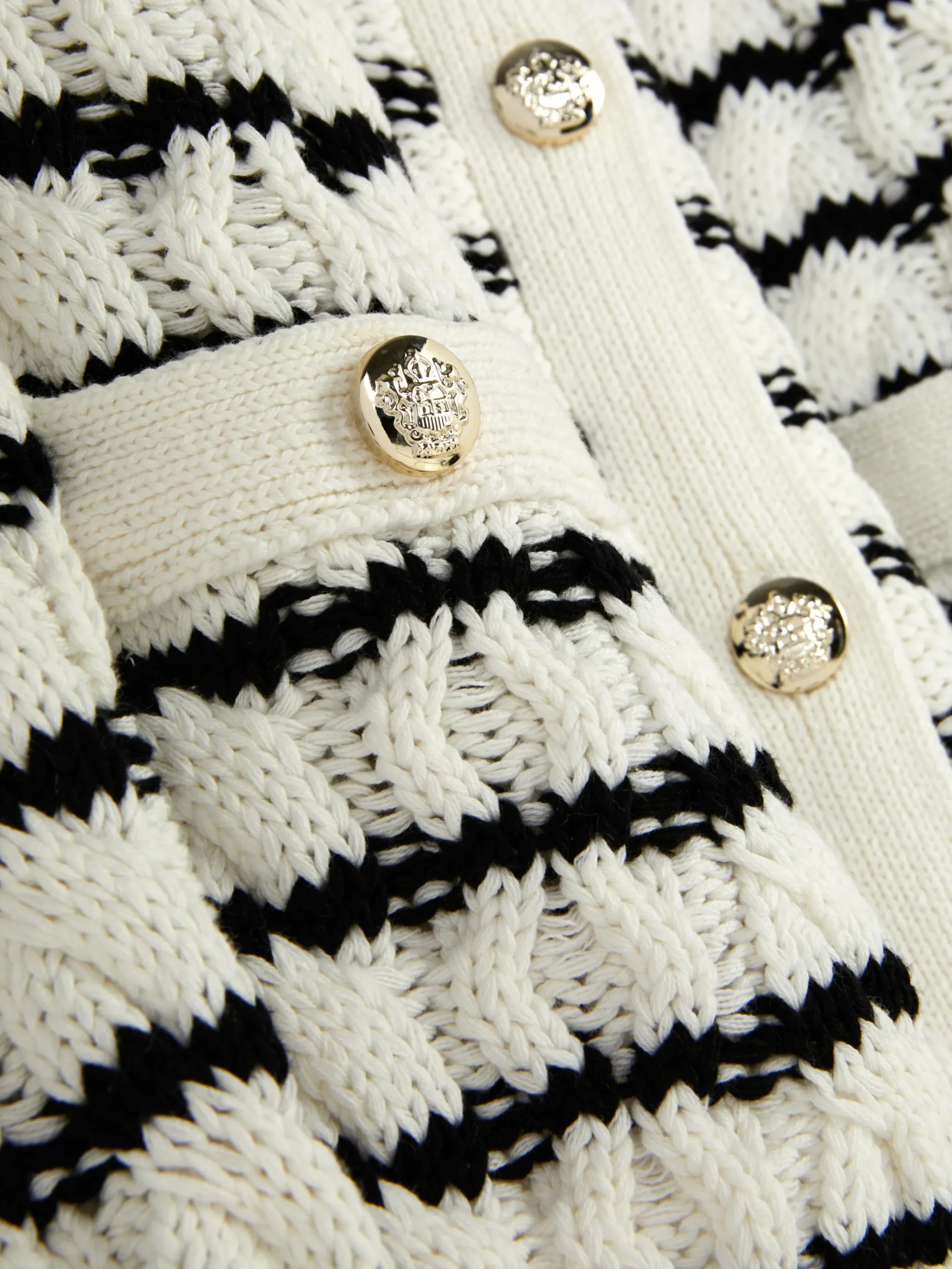 Gestreept Gebreid Vest Met Kabelmotief