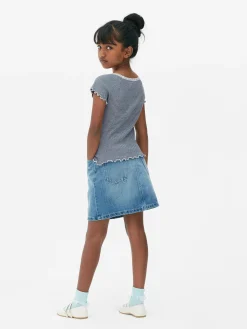 Gestreept T-shirt Met Kanten Rand