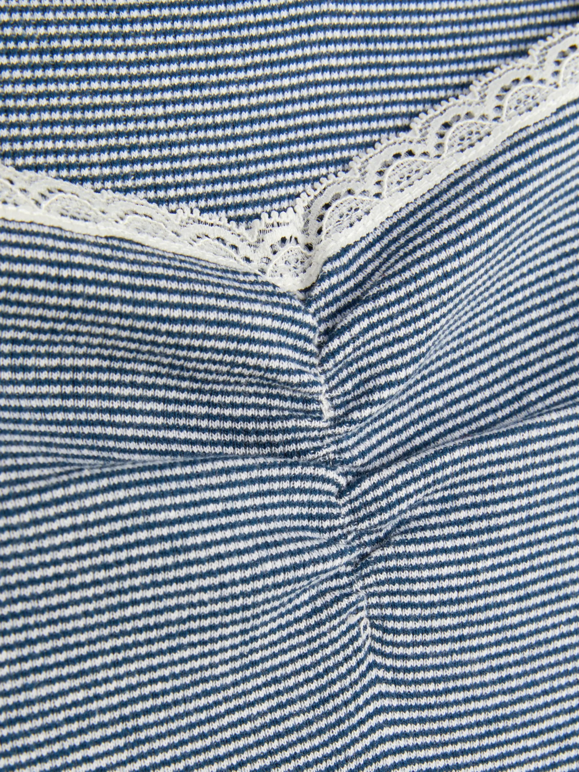Gestreept T-shirt Met Kanten Rand