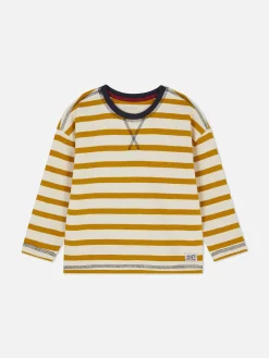 Gestreept T-shirt Met Lange Mouwen En Textuur