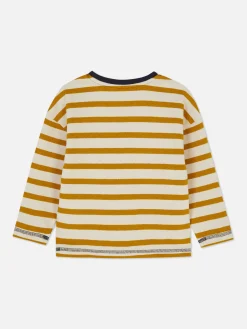 Gestreept T-shirt Met Lange Mouwen En Textuur
