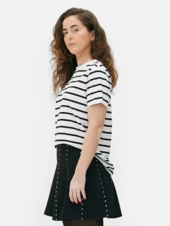 Gestreept T-shirt Met Ronde Hals