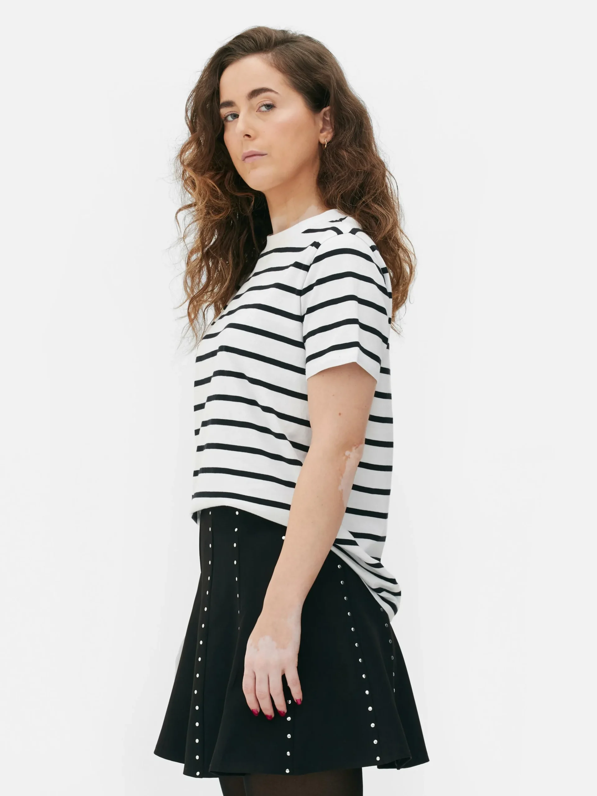 Gestreept T-shirt Met Ronde Hals