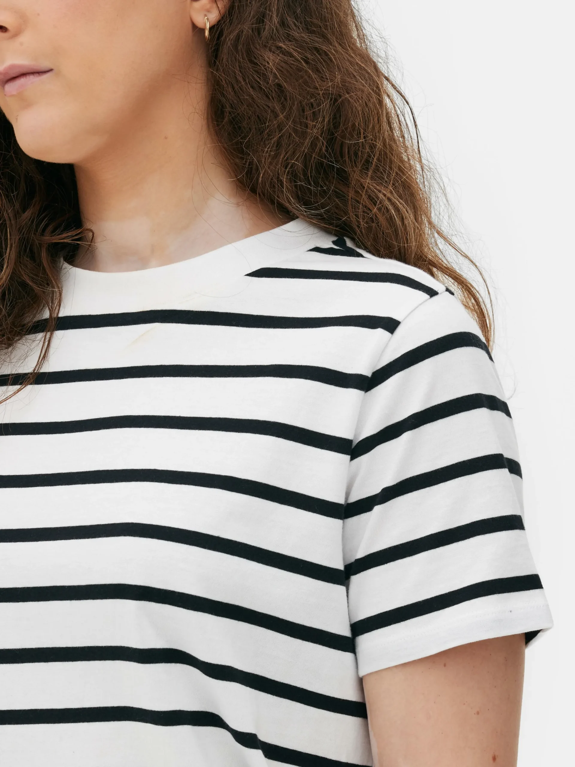 Gestreept T-shirt Met Ronde Hals