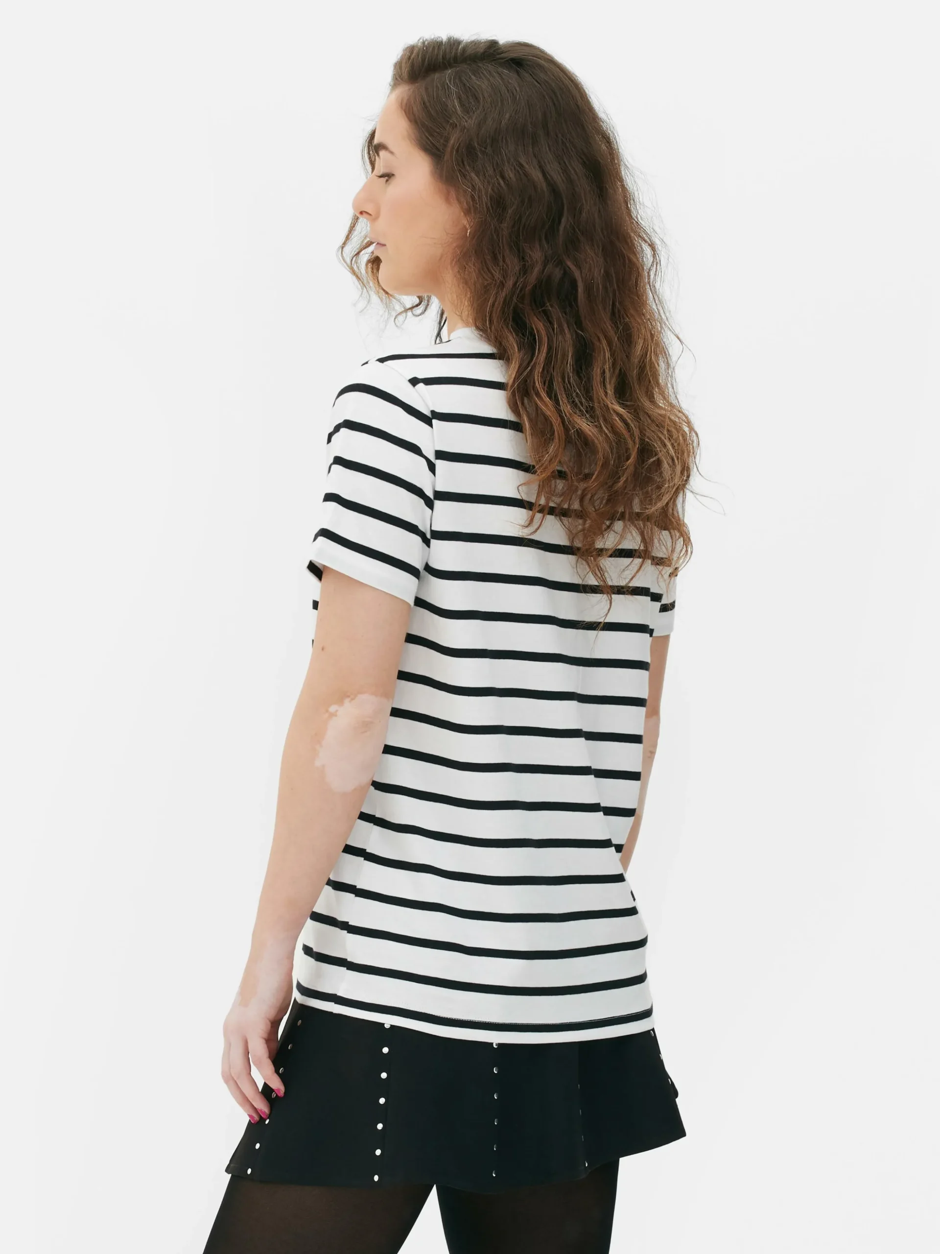 Gestreept T-shirt Met Ronde Hals