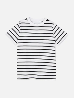 Gestreept T-shirt Met Ronde Hals