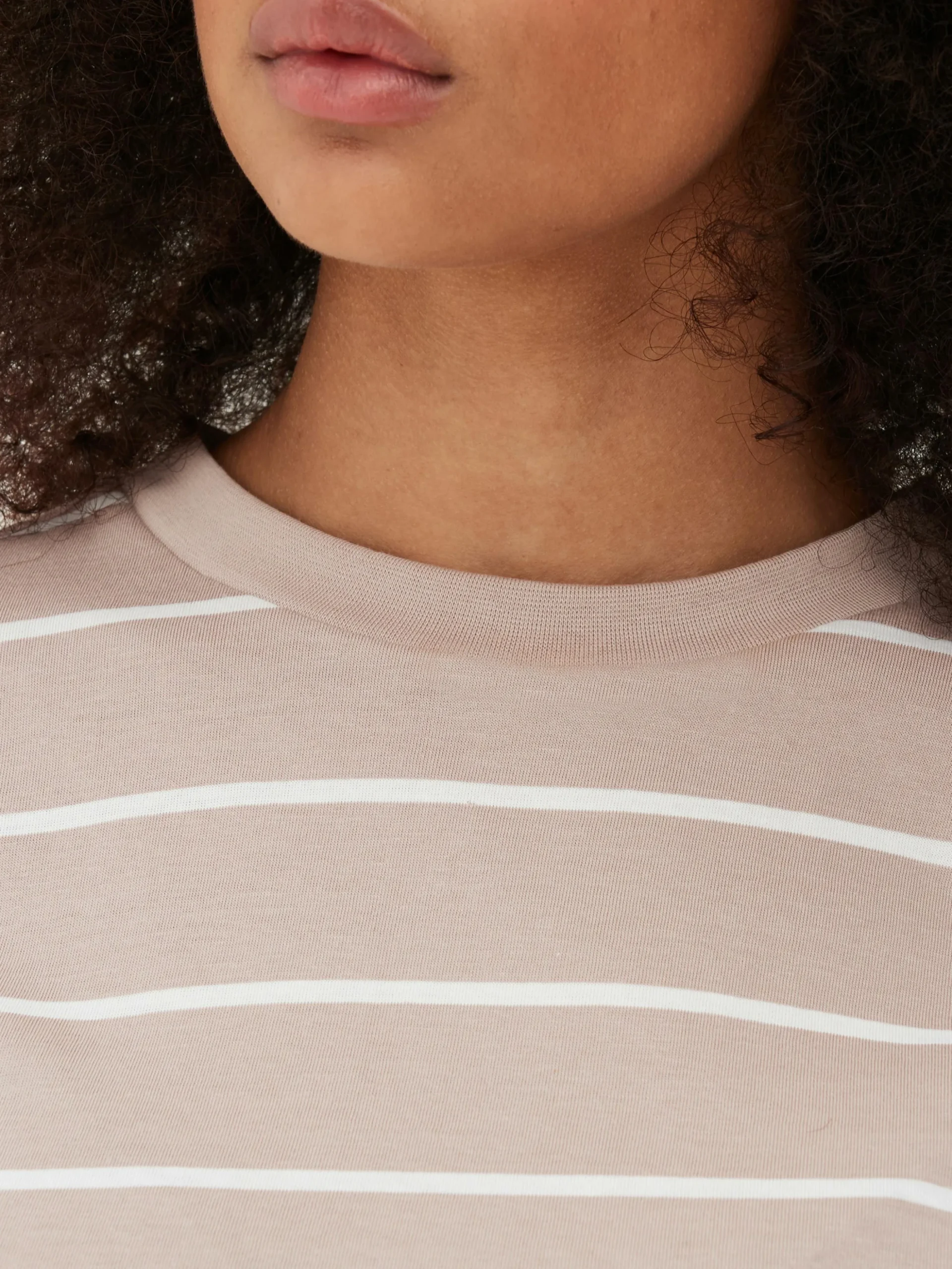 Gestreept T-shirt Met Ronde Hals